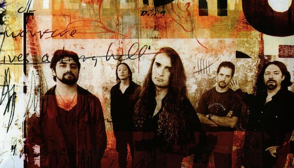 The members of Dream Theater in 2002